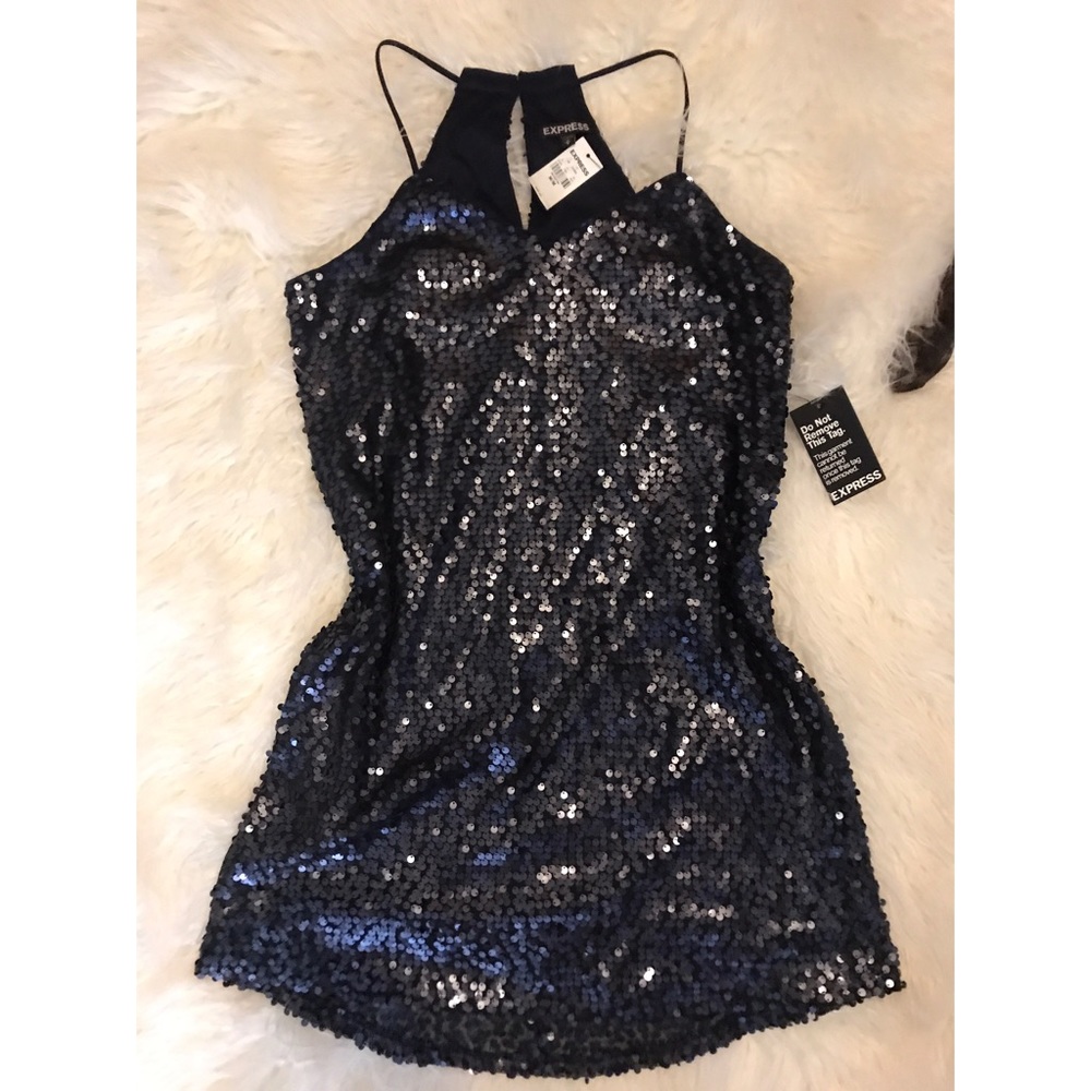 Navy Sequin Party Dress✨